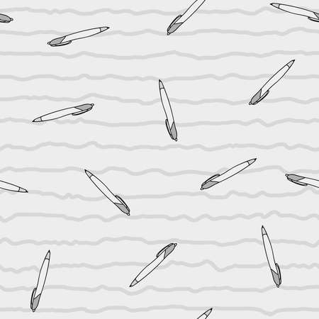 Pen and paper line repeat pattern. Organic shape element for textile, wallpaper, fabric, packages, wrapping, decoration, etc.のイラスト素材