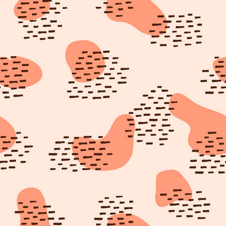 Simple abstract repeat pattern. Organic shape element for textile, wallpaper, fabric, packages, wrapping, decoration, etc.のイラスト素材