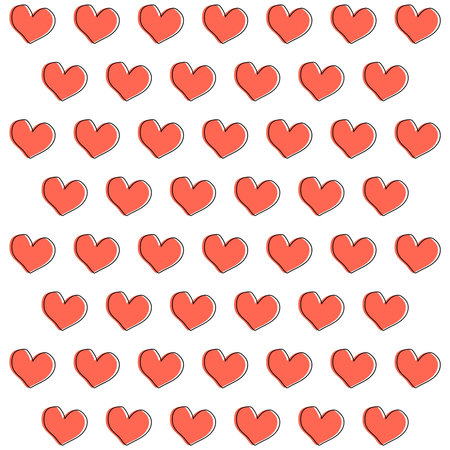 Simple heart repeat pattern. Organic shape with retro color scheme. Great for textile, wallpaper,...