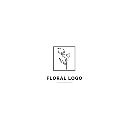 Simple and clean floral logo template. Minimal style logo for business and branding identity.のイラスト素材