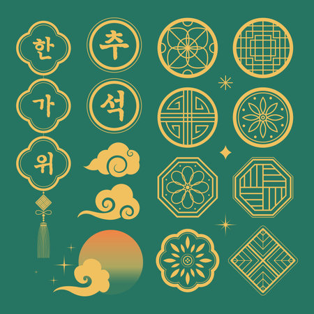 Chuseok pattern setのイラスト素材