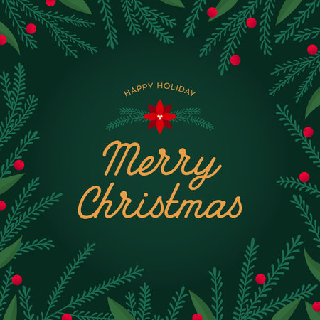 Merry Christmas and Happy New Year greeting card, vector illustration.のイラスト素材
