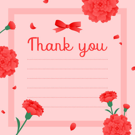 A beautiful letter with carnationsのイラスト素材