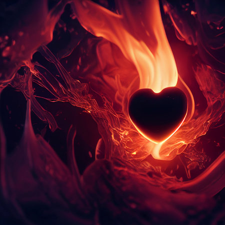 Illustration of a Burning Heart. High quality illustrationの写真素材