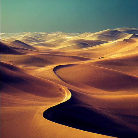 Sand dunes in the desert. High quality illustrationの写真素材