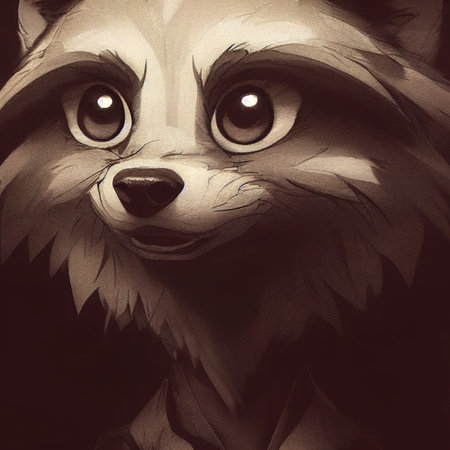 Image of a wolf drawn in  style. High quality illustrationの写真素材