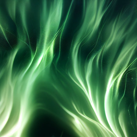 Background with green flame textures. High quality illustrationの写真素材