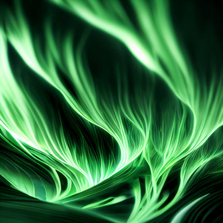 Background with green flame textures. High quality illustrationの写真素材