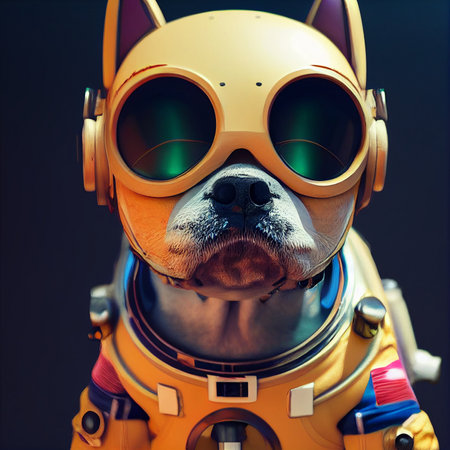 A dog in a spacesuit. High quality illustrationの写真素材