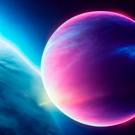 Cosmic landscape with the surface of the planet. High quality illustrationの写真素材