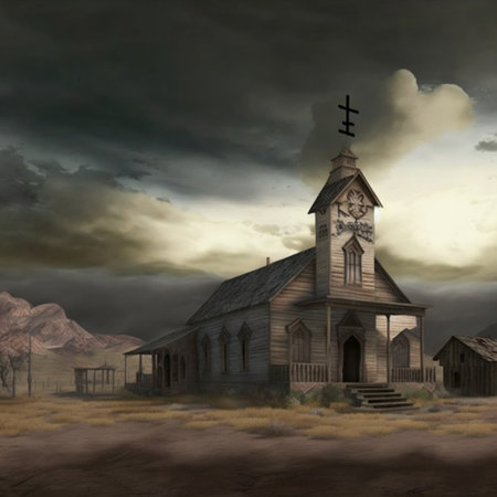 Landscape in gothic western style. High quality illustrationの写真素材