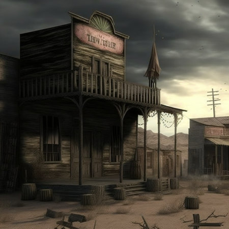 Landscape in gothic western style. High quality illustration