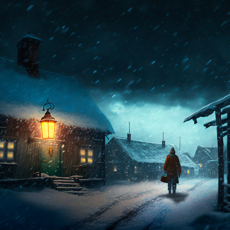 Image of the north in inclement weather. High quality illustrationの写真素材