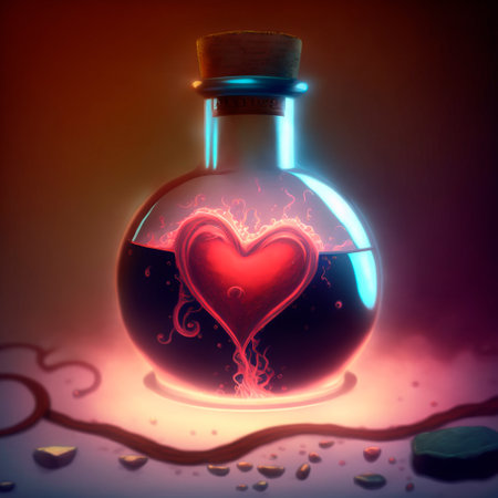 Image of a potion in the style of fantasy. High quality illustrationの写真素材