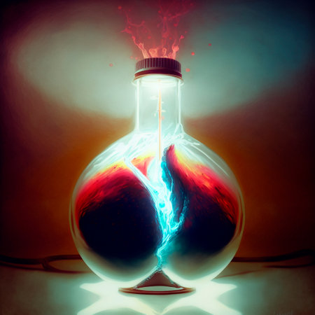 Abstract image of a phial with a magic potion. High quality illustrationの写真素材