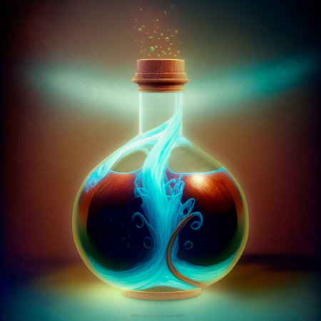 Abstract image of a phial with a magic potion. High quality illustrationの写真素材