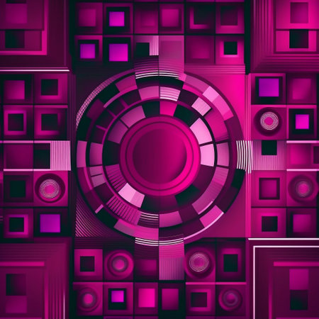 Panton next year, magenta, neon geometric shapes, background. High quality illustrationの写真素材