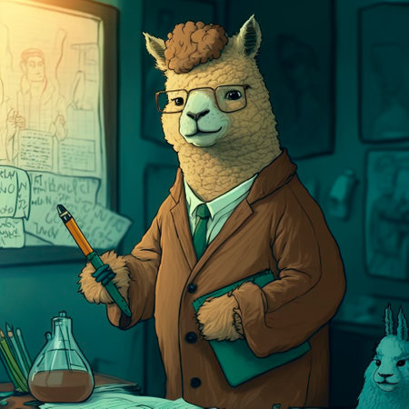 Alpaca wizard , magician with a wandの写真素材