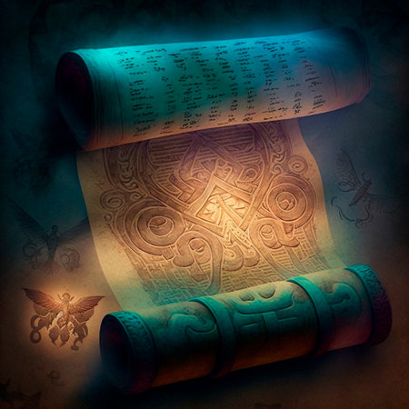 Ancient Magic List. High quality illustration