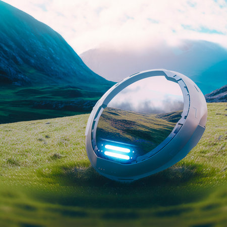 High-tech protective dome. Testing new technologies for space and time distortion. High quality...