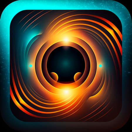 Hypnotic colorful tunnel. Square icon. High quality illustrationの写真素材