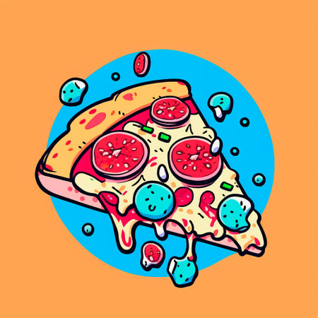 Pizza illustration. High quality illustrationの写真素材