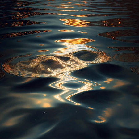 The water surface reflects sunlight. High quality illustration