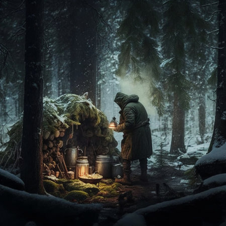 Forest Camp. High quality illustration
