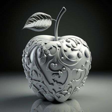 Graphic image of an apple. High quality illustrationの写真素材