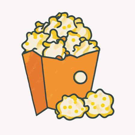 Graphic image of popcorn. High quality illustrationのイラスト素材