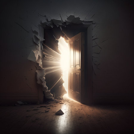 The door that leads to the unknown. High quality illustrationの写真素材