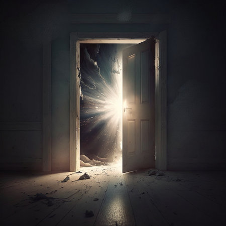 The door that leads to the unknown. High quality illustrationの写真素材
