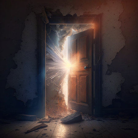The door that leads to the unknown. High quality illustrationの写真素材