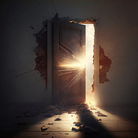 The door that leads to the unknown. High quality illustrationの写真素材