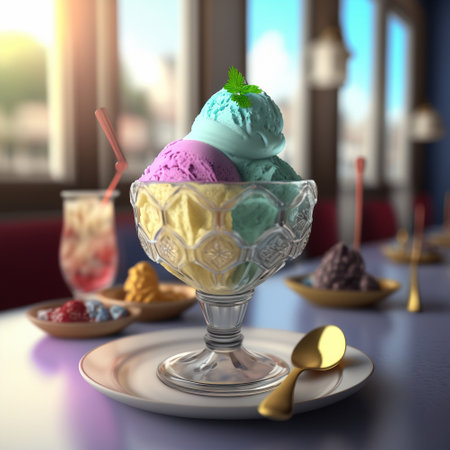 Realistic image of ice cream. High quality illustrationの写真素材