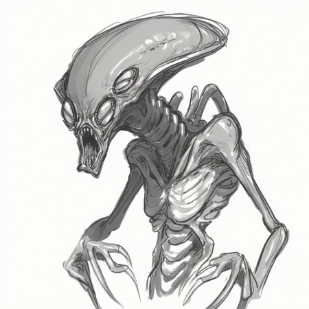 Sketch with a monster. High quality illustrationの写真素材