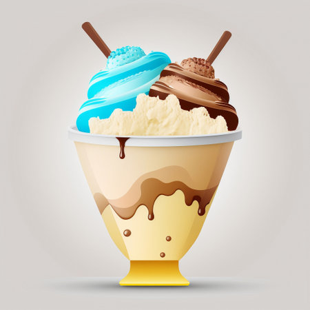 Colorful illustration of ice cream. High quality illustrationの素材