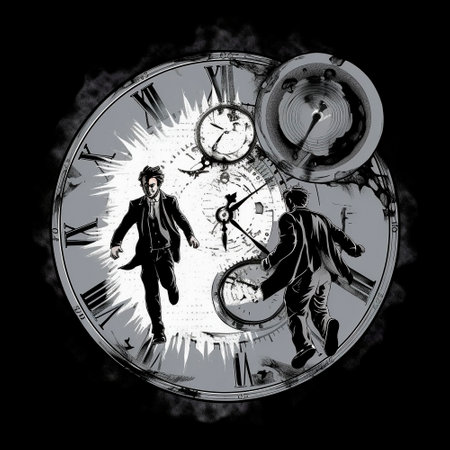 time travel. Jump into the time portal in hours. high quality illustrationの素材