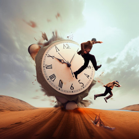 time travel. Jump into the time portal in hours. high quality illustrationの素材