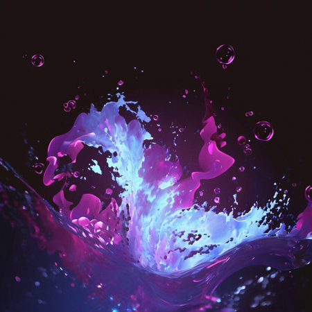 Colorful water splashes. high quality illustrationの素材