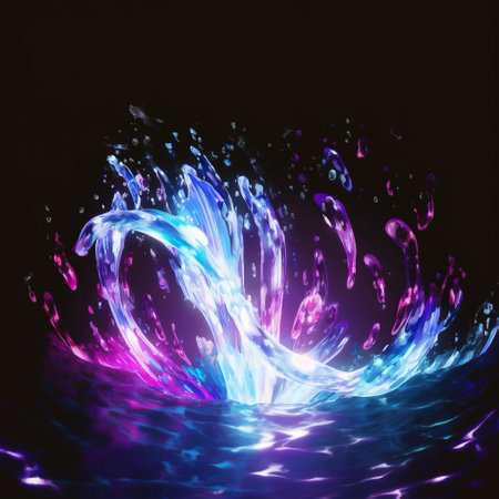 Colorful water splashes. high quality illustrationの素材