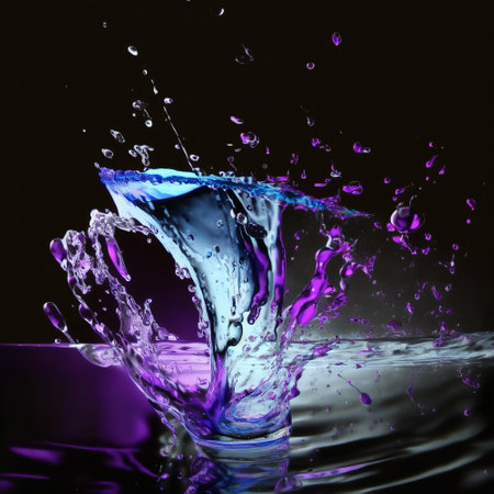 Colorful water splashes. high quality illustrationの素材
