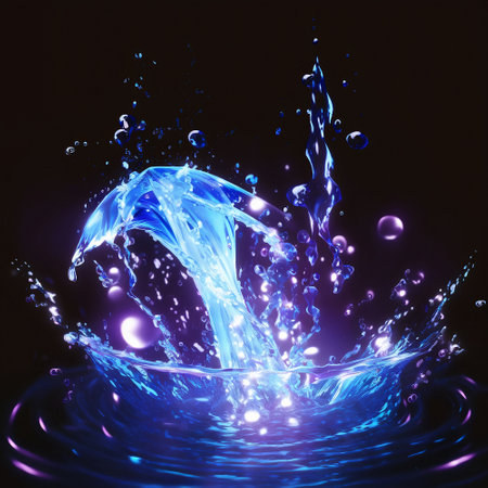 Colorful water splashes. high quality illustrationの素材
