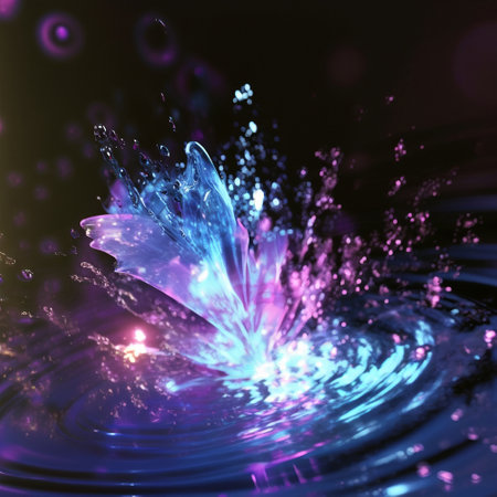 Colorful water splashes. high quality illustrationの素材