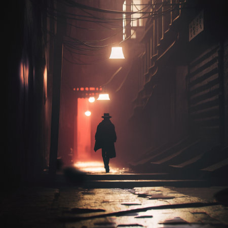 A lonely figure of a man in a God-forsaken place. high quality illustrationの素材