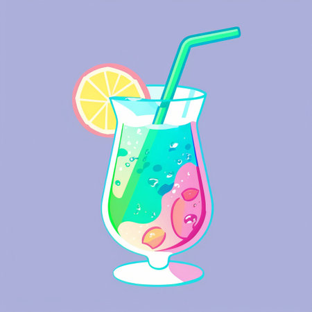 Graphic illustration of a summer cocktail. high quality illustrationの素材