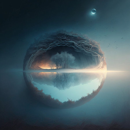 Abstract illustration with fog. high quality illustrationの素材