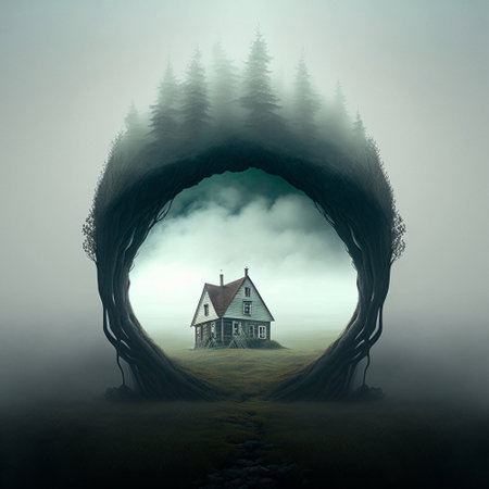 Abstract illustration with fog. high quality illustrationの素材