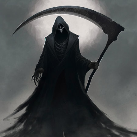 The Black Reaper with his scythe . high quality illustrationの素材