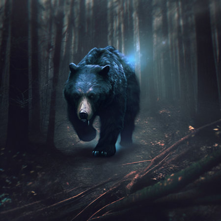 bear in the forest. high quality illustrationの素材
